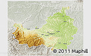 Physical 3D Map of Cluj, lighten, semi-desaturated
