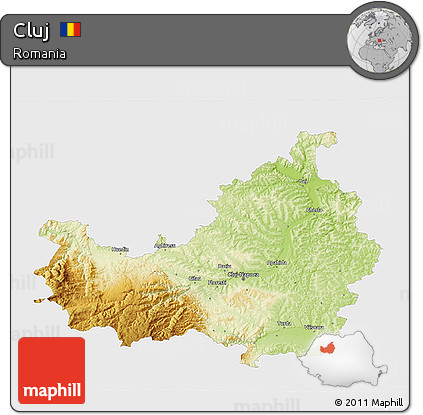 Physical 3D Map of Cluj, single color outside