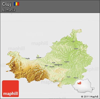 Physical 3D Map of Cluj, single color outside
