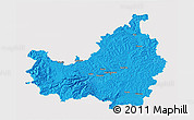 Political 3D Map of Cluj, cropped outside