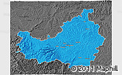 Political 3D Map of Cluj, darken, desaturated