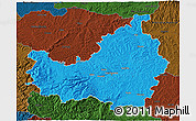 Political 3D Map of Cluj, darken