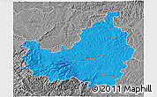 Political 3D Map of Cluj, desaturated