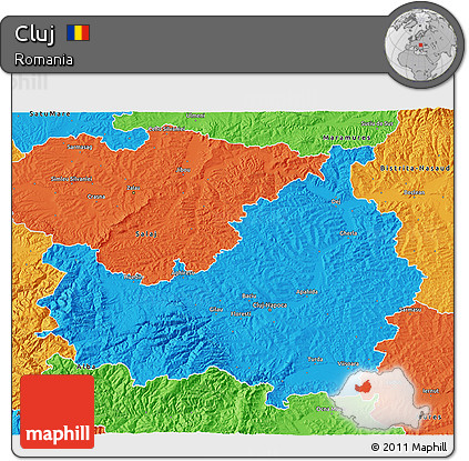 Political 3D Map of Cluj