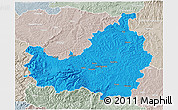 Political 3D Map of Cluj, lighten, semi-desaturated