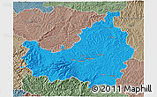 Political 3D Map of Cluj, semi-desaturated