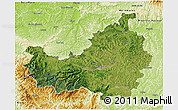 Satellite 3D Map of Cluj, physical outside