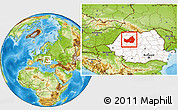 Physical Location Map of Cluj, highlighted country