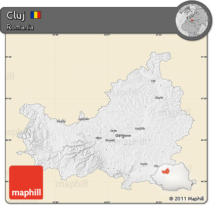 Classic Style Map of Cluj, single color outside