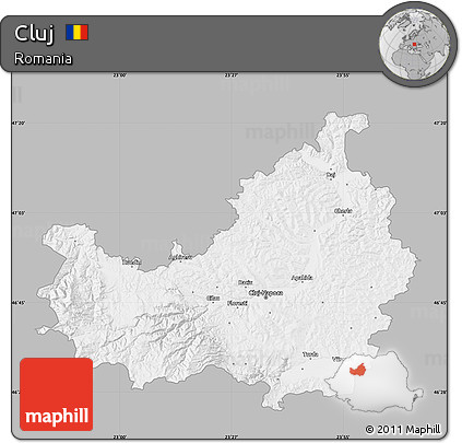 Gray Map of Cluj, single color outside