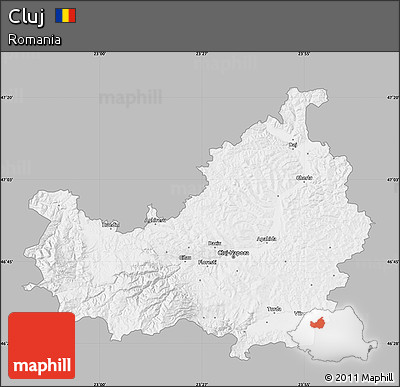Gray Map of Cluj, single color outside