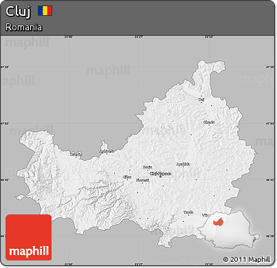 Gray Map of Cluj, single color outside