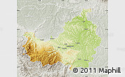 Physical Map of Cluj, lighten, semi-desaturated