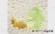 Physical Map of Cluj, shaded relief outside