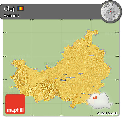Savanna Style Map of Cluj, single color outside