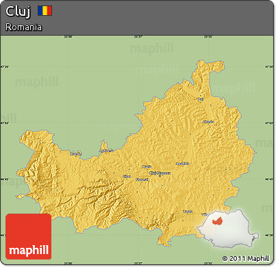 Savanna Style Map of Cluj, single color outside