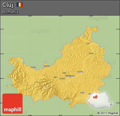 Savanna Style Map of Cluj, single color outside