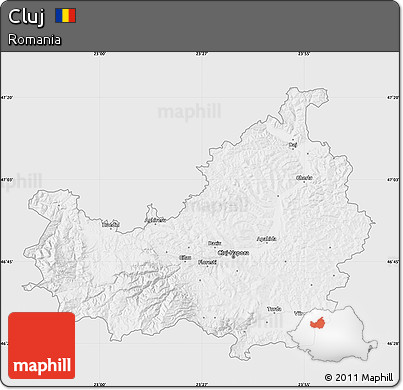 Silver Style Map of Cluj, single color outside