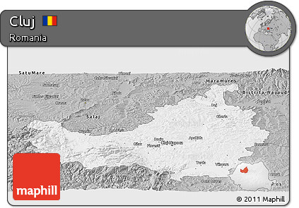 Gray Panoramic Map of Cluj