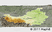 Physical Panoramic Map of Cluj, darken, semi-desaturated