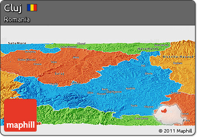 Political Panoramic Map of Cluj