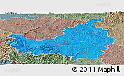 Political Panoramic Map of Cluj, semi-desaturated
