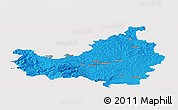 Political Panoramic Map of Cluj, single color outside