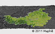 Satellite Panoramic Map of Cluj, darken, desaturated