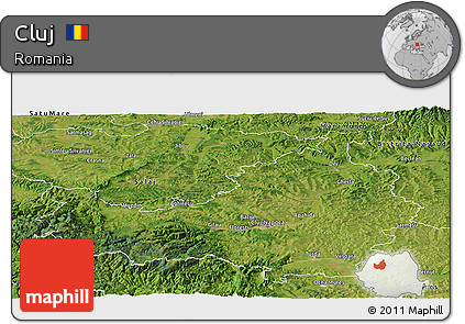 Satellite Panoramic Map of Cluj