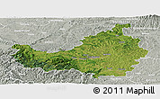 Satellite Panoramic Map of Cluj, lighten, semi-desaturated