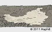 Shaded Relief Panoramic Map of Cluj, darken