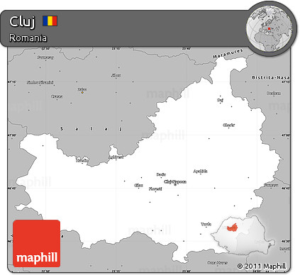 Gray Simple Map of Cluj