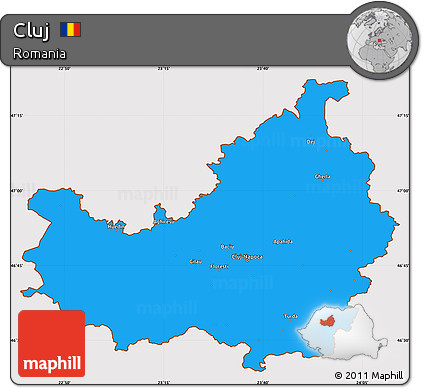 Political Simple Map of Cluj, cropped outside