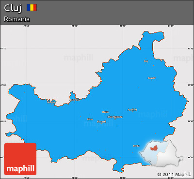 Political Simple Map of Cluj, cropped outside