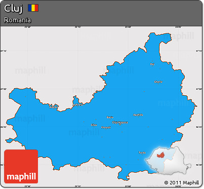 Political Simple Map of Cluj, cropped outside