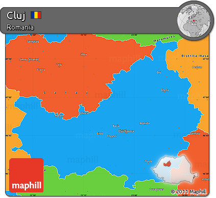 Political Simple Map of Cluj