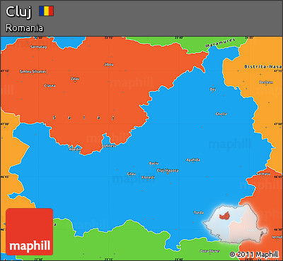 Political Simple Map of Cluj