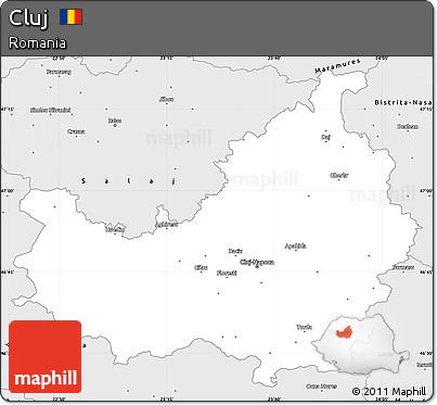 Silver Style Simple Map of Cluj