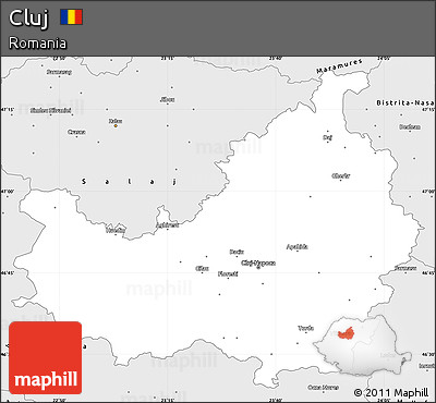 Silver Style Simple Map of Cluj