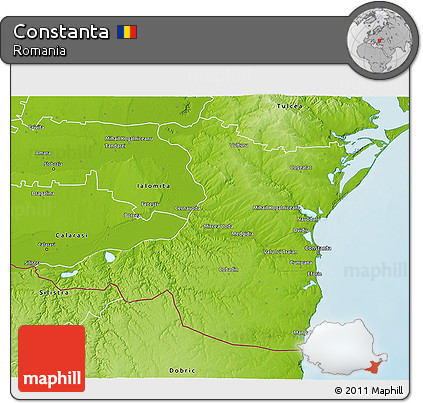 Physical 3D Map of Constanta