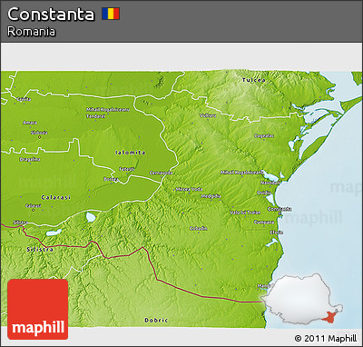 Physical 3D Map of Constanta