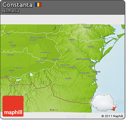 Physical 3D Map of Constanta