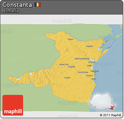 Savanna Style 3D Map of Constanta, single color outside