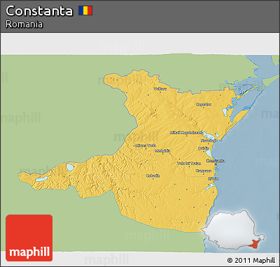 Savanna Style 3D Map of Constanta, single color outside