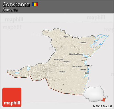 Shaded Relief 3D Map of Constanta, cropped outside
