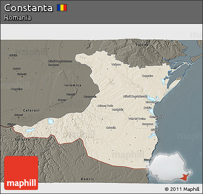 Shaded Relief 3D Map of Constanta, darken