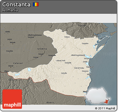 Shaded Relief 3D Map of Constanta, darken