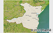 Shaded Relief 3D Map of Constanta, satellite outside