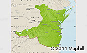 Physical Map of Constanta, shaded relief outside