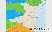 Shaded Relief Map of Constanta, political outside